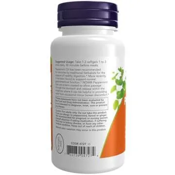 NOW Foods Supplements, Peppermint Gels with Ginger & Fennel Oils, Enteric Coated, Digestive Support*, 90 Softgels