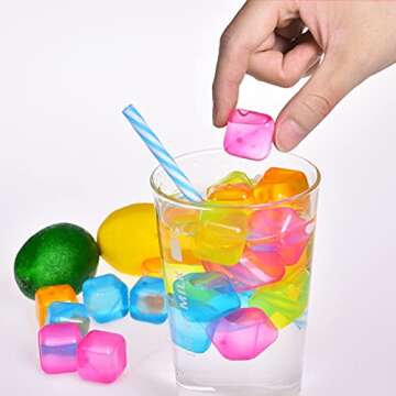 Reusable Ice Cubes - Multicolor BPA Free 60 Pack