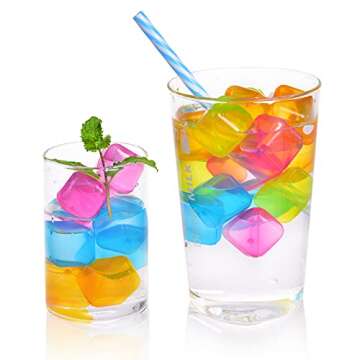 Reusable Ice Cubes - Multicolor BPA Free 60 Pack