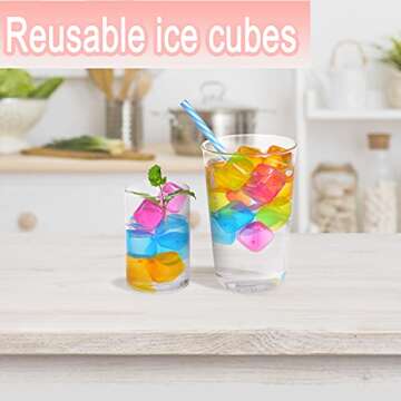 Reusable Ice Cubes - Multicolor BPA Free 60 Pack