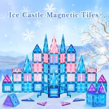 HOOLYUK Magnetic Tiles, 83PCS Magnetic Building Blocks Princess Pretend Toys for Kids, Educational L...
