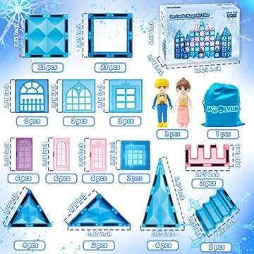HOOLYUK Magnetic Tiles, 83PCS Magnetic Building Blocks Princess Pretend Toys for Kids, Educational Learning Toys Building Tiles for Boys Girls Toddlers Children 3 4 5 6 7 8 Year Old for Birthday Gift