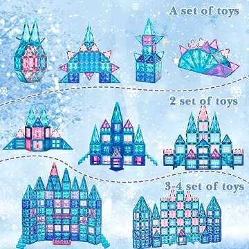 HOOLYUK Magnetic Tiles, 83PCS Magnetic Building Blocks Princess Pretend Toys for Kids, Educational Learning Toys Building Tiles for Boys Girls Toddlers Children 3 4 5 6 7 8 Year Old for Birthday Gift