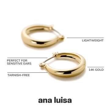 Elegant Ana Luisa Hypoallergenic Gold Hoop Earrings
