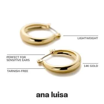 Elegant Ana Luisa Hypoallergenic Gold Hoop Earrings