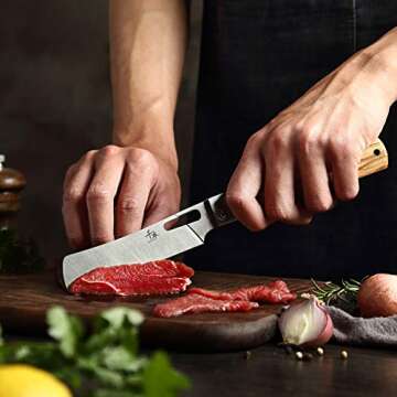 SENBON 440A Ultra Sharp Folding Chef Knife for Outdoor Cooking