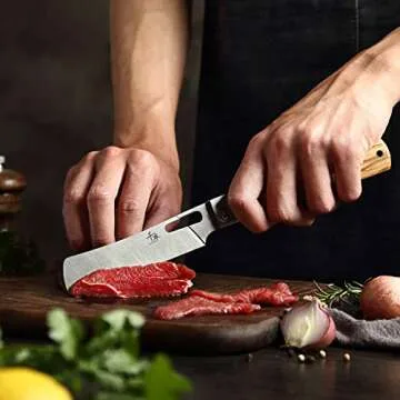 SENBON 440A Ultra Sharp Folding Chef Knife for Outdoor Cooking