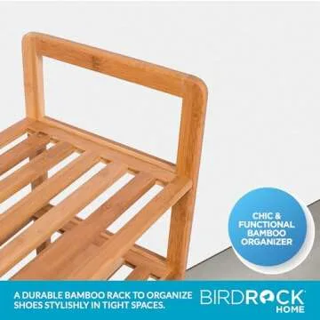 BIRDROCK HOME Bamboo Shoe Rack - Elegant 3 Tier Organizer