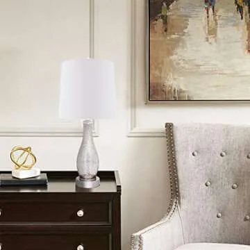 Oneach Modern Glass Table Lamps Set of 2 for Living Room (Small)