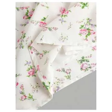 Floerns Girl's Floral Print Sleeveless Ruched Ruffle Hem A Line Cami Short Dress White Ivory 10Y