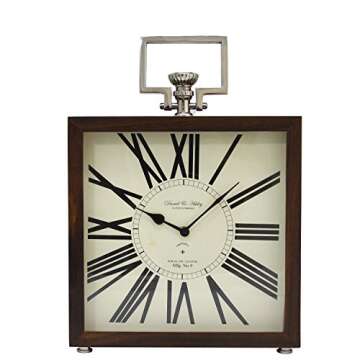 Elegant 13-Inch Daniel & Ashley Square Pocket Watch Wall Clock for Timeless Décor