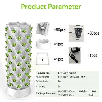 ZXMT Hydroponics Tower Grow System for Indoor Gardening