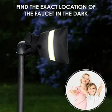 Faucet Cover for Winter Freeze Protection,Spigot Cover with Reflective Strips,Outside Faucet Cover for Cold Weather,Velcro Thickened Anti-Freeze Outdoor Faucet Socks,Reusable Hose Bib Covers (2PCS)