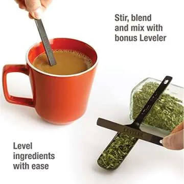 2lbDepot Black Measuring Spoons Set of 7 Includes Bonus Leveler, Premium, Rust Proof, Heavy Duty, Black Plated, Stainless Steel Metal, Narrow, Long Handle Design fits into Spice Jars