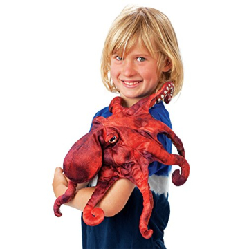Folkmanis Red Octopus Plush Hand Puppet for Creative Fun