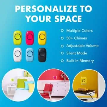 SadoTech Wireless Doorbells for Home, Apartments, Businesses, Classrooms, etc. - 1 Door Bell Ringer & 1 Plug-In Chime Receiver, Battery Operated, Easy-to-Use, Wireless Doorbell w/LED Flash, Black