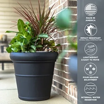 Step2 Claremont Tall Round Planters for Outdoor Use