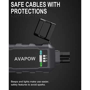 AVAPOW Car Battery Jump Starter 3000A Peak, Jumpstart with Force Start Function, Portable Starters for Up to 8L Gas 8L Diesel Engine with Booster Function,12V Lithium Jump Charger Pack Box