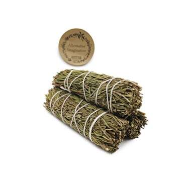 Dried Rosemary Incense Sticks for Spiritual Cleansing, Home Fragrance, Witchcraft Supplies, Meditation Accessories - 4" Long - 3 Pack - Alternative Imagination