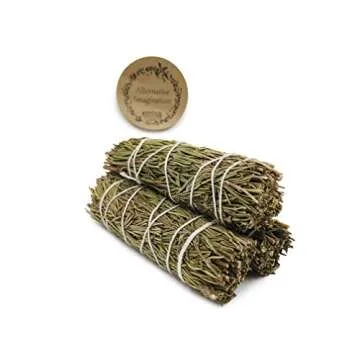 Dried Rosemary Incense Sticks for Spiritual Cleansing, Home Fragrance, Witchcraft Supplies, Meditation Accessories - 4" Long - 3 Pack - Alternative Imagination