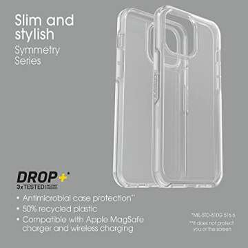 OtterBox iPhone 13 Pro Max & iPhone 12 Pro Max Symmetry Series Case - Clear, Ultra-Sleek, Wireless Charging Compatible, Raised Edges Protect Camera & Screen