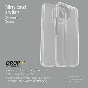 OtterBox iPhone 13 Pro Max & iPhone 12 Pro Max Symmetry Series Case - Clear, Ultra-Sleek, Wireless Charging Compatible, Raised Edges Protect Camera & Screen