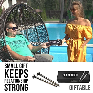 Beer Chiller Sticks for Bottles - Set of 2 Stainless Steel Cooling Chillers - Gift for Him - Birthday Gifts for Men and Women - Inexpensive Chillsner Beer Lovers