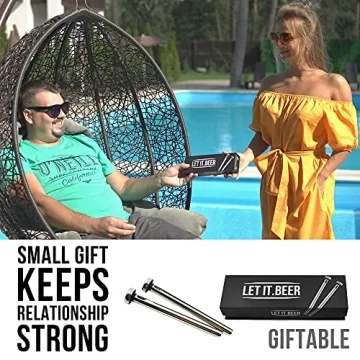 Beer Chiller Sticks for Bottles - Set of 2 Stainless Steel Cooling Chillers - Gift for Him - Birthday Gifts for Men and Women - Inexpensive Chillsner Beer Lovers