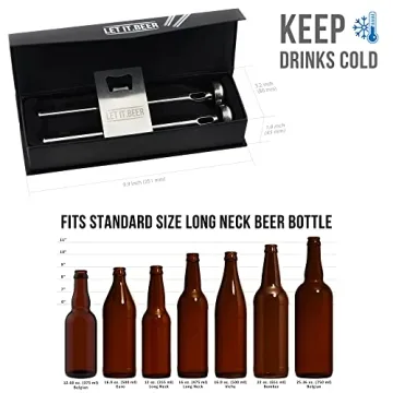 Beer Chiller Sticks for Bottles - Set of 2 Stainless Steel Cooling Chillers - Gift for Him - Birthday Gifts for Men and Women - Inexpensive Chillsner Beer Lovers