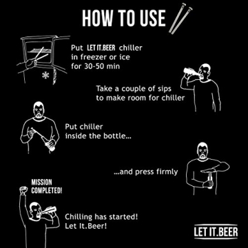 Beer Chiller Sticks for Bottles - Set of 2 Stainless Steel Cooling Chillers - Gift for Him - Birthday Gifts for Men and Women - Inexpensive Chillsner Beer Lovers