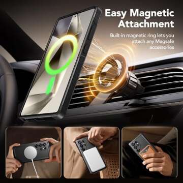 SuydanBox Magnetic for Samsung Galaxy S25 Ultra Case, Compatible with MagSafe, [2 Privacy Screen Pro...