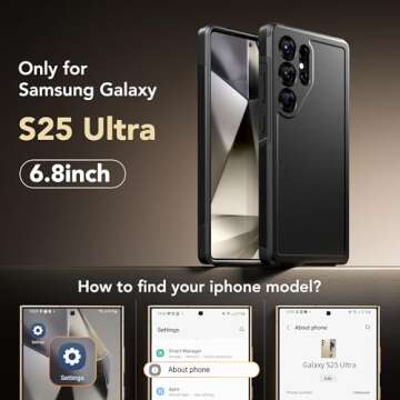 SuydanBox Magnetic for Samsung Galaxy S25 Ultra Case, Compatible with MagSafe, [2 Privacy Screen Protectors] Slim Military Grade Protection Shockproof Phone Case for Samsung S25 Ultra 6.8",Black