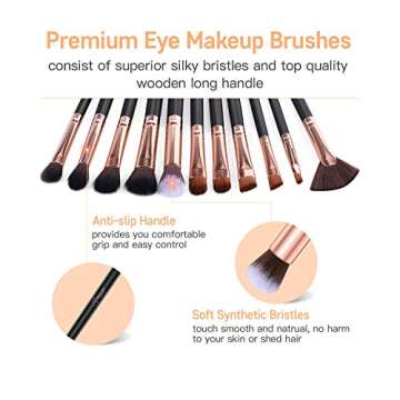 Premium 16 Pcs Eye Makeup Brushes Set for All Ages