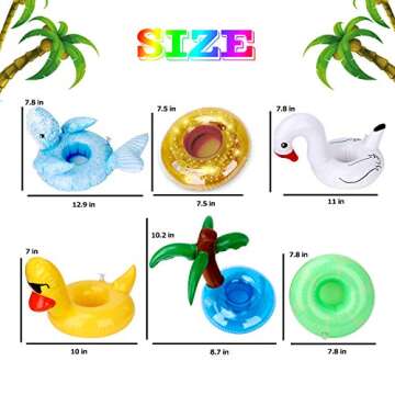 Green Vivid Inflatable Drink Holder 12 Pack,Pool Drink Holder Floats for Parties and Kids Water Fun ...