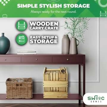 SWOOC Games - Kubb Yard Game Set - Premium Hardwood Viking Chess Set w/Wood Crate - for Adults & Kids - Backyard Size Kubb Game - for Kuub Tournaments with Friends - Viking Game - Kuube Outdoor Game