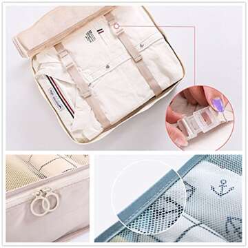 OEE 9pcs Luggage Packing Organizers Packing Cubes Set for Travel