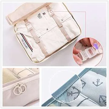 OEE 9pcs Luggage Packing Organizers Packing Cubes Set for Travel