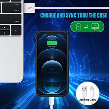 KCKEM iPhone 12 Pro Max Battery Case - 8500mAh Backup Pack