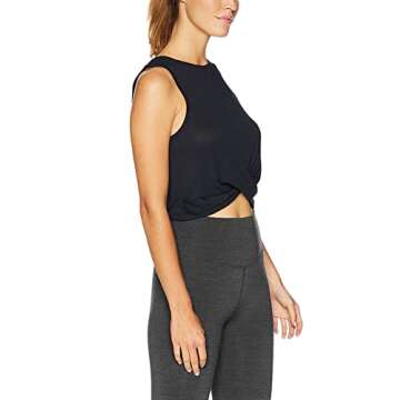 Bestisun Cropped Tank Tops Crop Workout Shirts Gym Exercise Wear Yoga Activewear for Women Black L