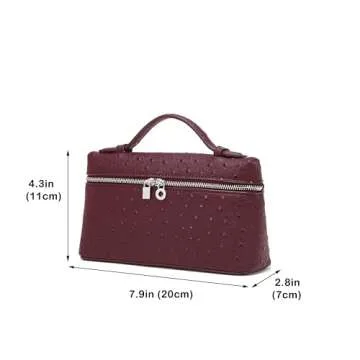 Rejolly Crossbody Bag for Women L19 Pouch Top-Handle Leather Bag Designer Shoulder Handbag Quiet Luxury Trendy Purse Ancora Burgandy