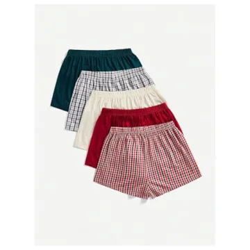 Milumia Women's Plaid Bow Front Pajama Sleep Shorts