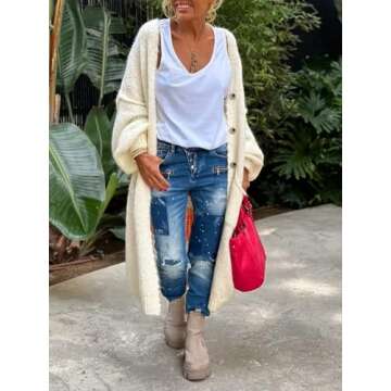 Love Peace Button Front Cardigan - Cozy Stylish Knitwear