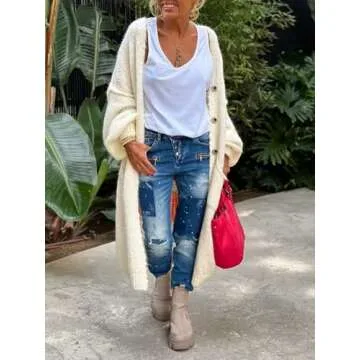 Love Peace Button Front Cardigan - Cozy Stylish Knitwear