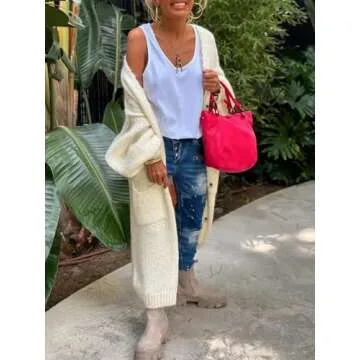 Love Peace Button Front Cardigan - Cozy Stylish Knitwear