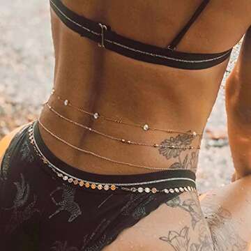 PEARLADA Baroque Pearl Waist Beads 18k Gold Belly Chain Sexy Beach Bikini Body Chain Trendy Boho Waist Jewelry Dainty Beach Accessories