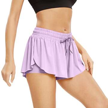 Cute Flowy Athletic Shorts for Women Gym Yoga Casual