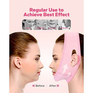 Meto Reusable Face Slimming Strap, V Line Mask, Double Chin Reducer, Chin Up Patch, Face Lift Tape, Chin Strap, V Shaped Belt, V Shaped Slimming Face Mask to Prevent Sagging