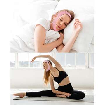 Meto Reusable Face Slimming Strap, V Line Mask, Double Chin Reducer, Chin Up Patch, Face Lift Tape, Chin Strap, V Shaped Belt, V Shaped Slimming Face Mask to Prevent Sagging