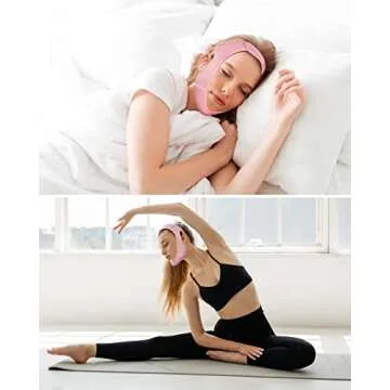 Meto Reusable Face Slimming Strap, V Line Mask, Double Chin Reducer, Chin Up Patch, Face Lift Tape, Chin Strap, V Shaped Belt, V Shaped Slimming Face Mask to Prevent Sagging