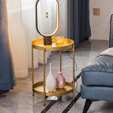 Guudoo 2-Tier Folding Gold End Table for Any Space